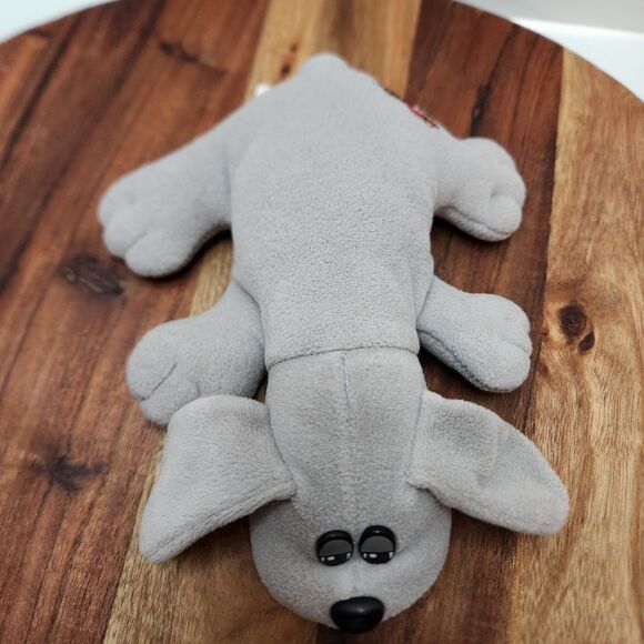 Vintage 1985 Tonka Pound Puppies – Grey Plush Dog, Made in Korea - Picture 6 of 14